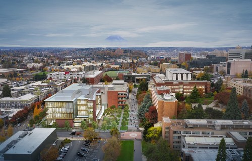 Arial shot of the future Center for Science and Innovation at �鶹��ýӳ��.