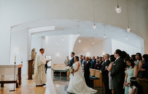 Wedding Couple at Altar
