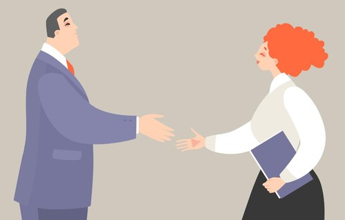 Two people shaking hands