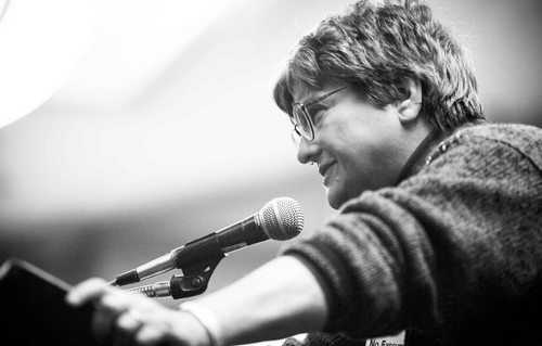 A photo of Sister Helen Prejean giving a speech