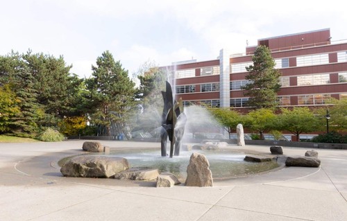 Seattle University quad fountain