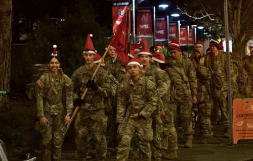 Cadets rucking with food donations