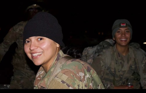 Cadet on run at night