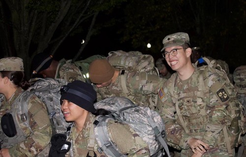 Cadets on run at night