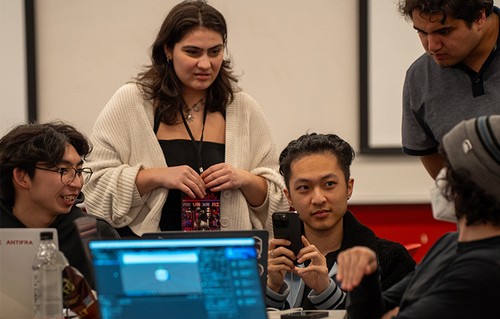 Hackathon event picture with students
