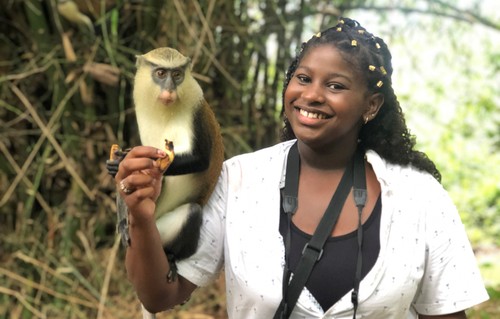 Person with monkey