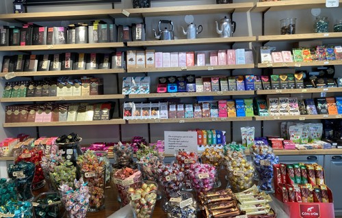 Shelves with candy