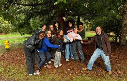 Students outside during retreats