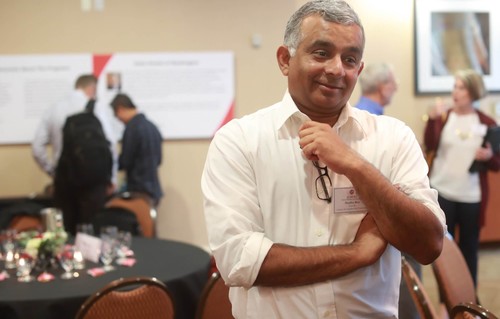 Former Albers Associate Dean Madhu Rao at an event