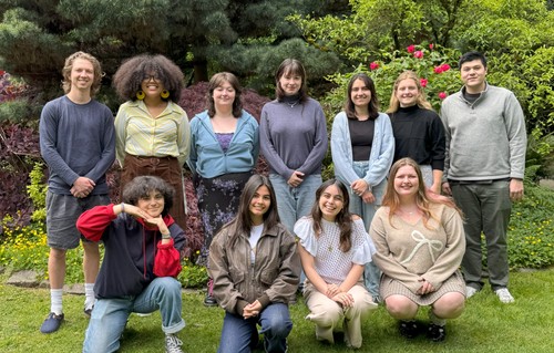 students in a green yard