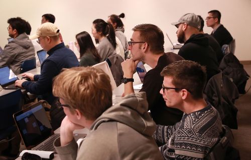 Students in an Albers Business Analytics Class