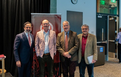 President Peñalver with Stephen Macedo and others