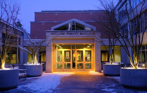 Albers west entrance in winter