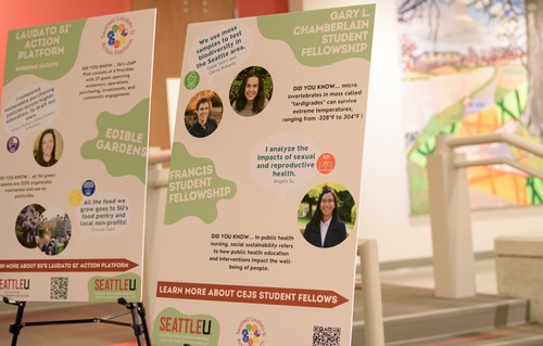 Photo of Laudato Si posters at an LS event