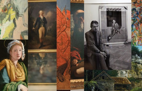 A collage of art from the Hedreen Art Collection