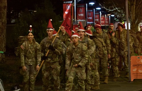 Cadets rucking with food donations