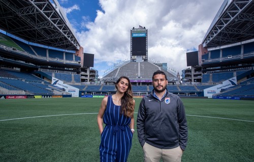 Man and Woman at Century Link Field
