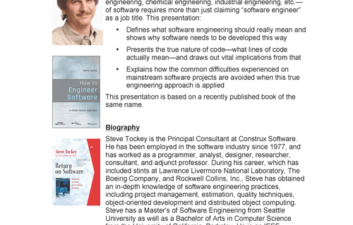 Computer Science Seminar 1. How to Engineer Software