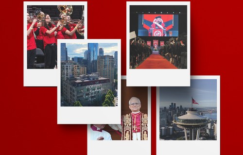 Year in review photo collage red