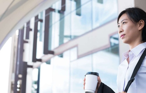 Girl with coffee cup