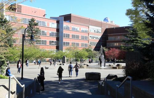 Campus shot on a spring day