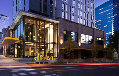 Cornish Commons Front Facade in the Evening