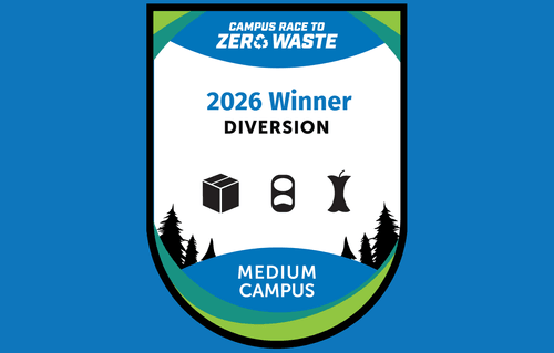 Campus Race to Zero Waste 2026 Winner - Medium Campus Diversion green and blue badge