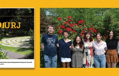 A graphic of the cover of the latest edition of the SU Undergraduate Research Journal