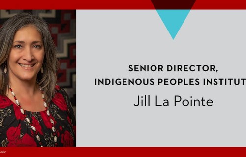 A photo and text graphic of new IPI director