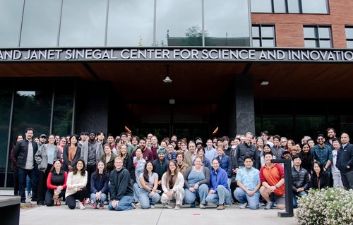 STEM students outside Sinegal Center