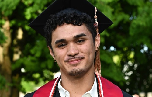 Chance Ringor in graduation cap and gown