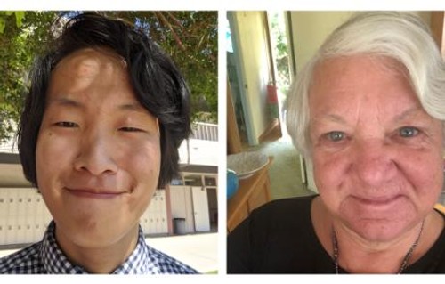 Profile photos of Ann McCormick, '67 and Jonathan Choe, '20