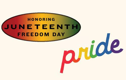 Graphic for Juneteenth and Pride Month