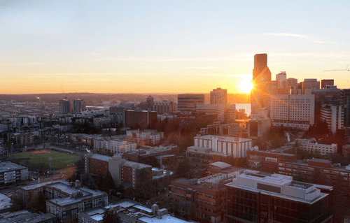 Looking south across the SU campus