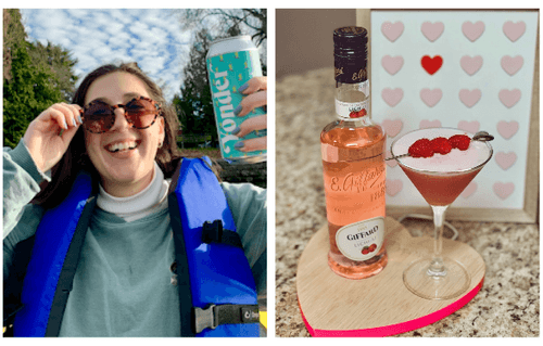 Robin Lustig on the left and image of an I Love Lychee cocktail on the right