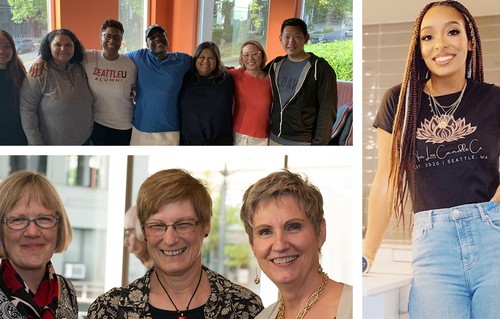 Collage of Colina Bruce, the Alumni and Students of Color (ASOC) and Women of SU members