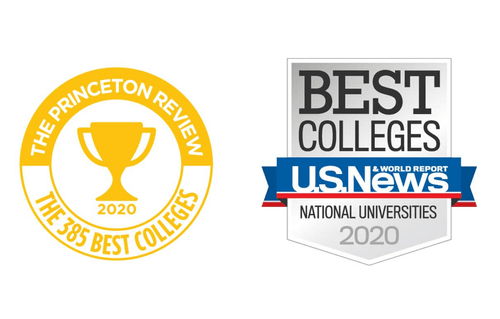 Logos from national college ranking organizations