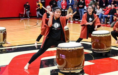 Drumming from Japanese cultural arts club