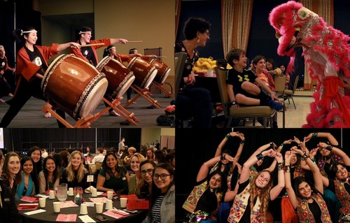 Photo collage from the International Dinner