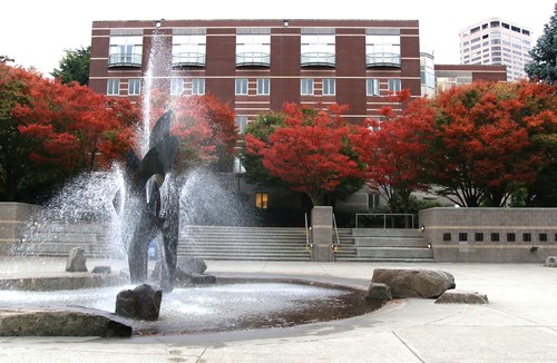Fountain in the Quad at Seattle University